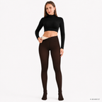 Thermo-Strumpfhose Damen Fleece nahtlos in Dunkelbraun