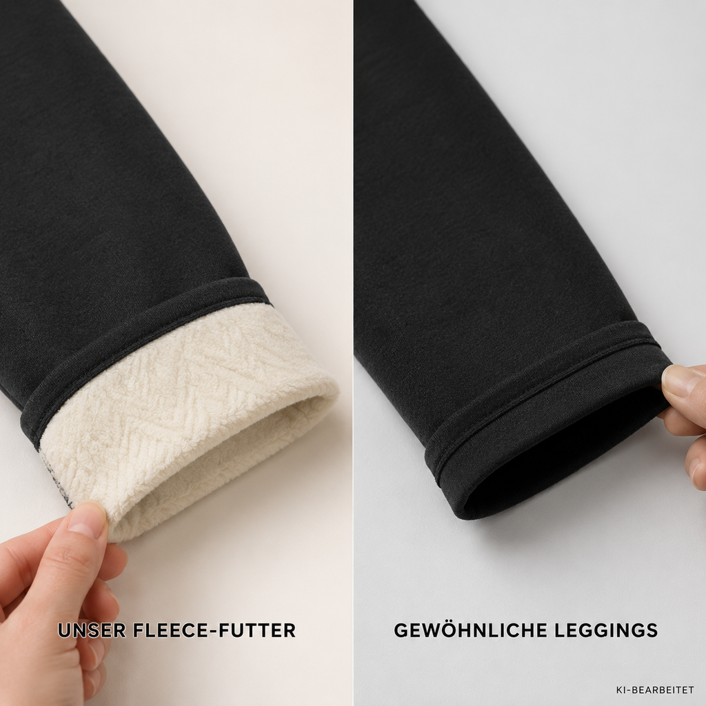 Vergleich unser Fleece-Futter gegen gewöhnliche Leggings