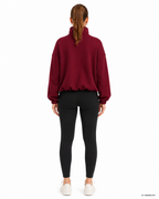 Fleece-Sweatshirt Damen Half-Zip in Rot, Rückansicht